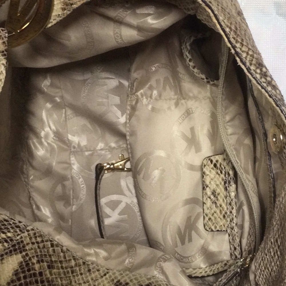 Michael Kors Python Snakeskin Print Embossed Shou… - image 4